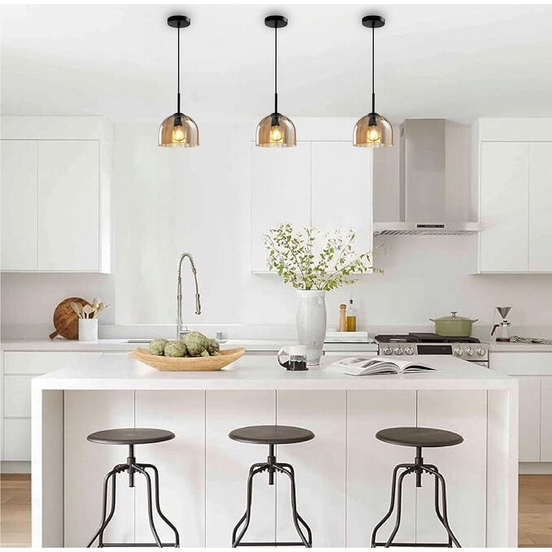Adjustable height pendant lights black kitchen island lights glass fixtures lights