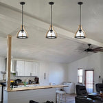 Adjustable kitchen island lights oak hanging light wood, glass, metal pendant Light