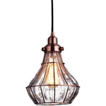 Antique copper cracked glass vintage industrial ceiling lamp light