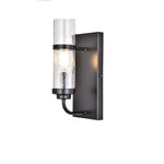 Black sconce lighting seeded glass farmhouse wall sconce