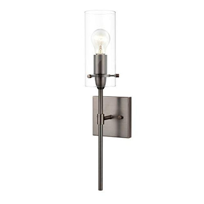 Cylinder clear glass modern wall sconce