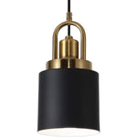 Cylinder pendant light fixture black industrial hanging light