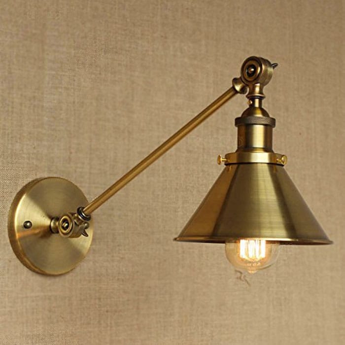 Divito 1-Light Armed Sconce with brass finish