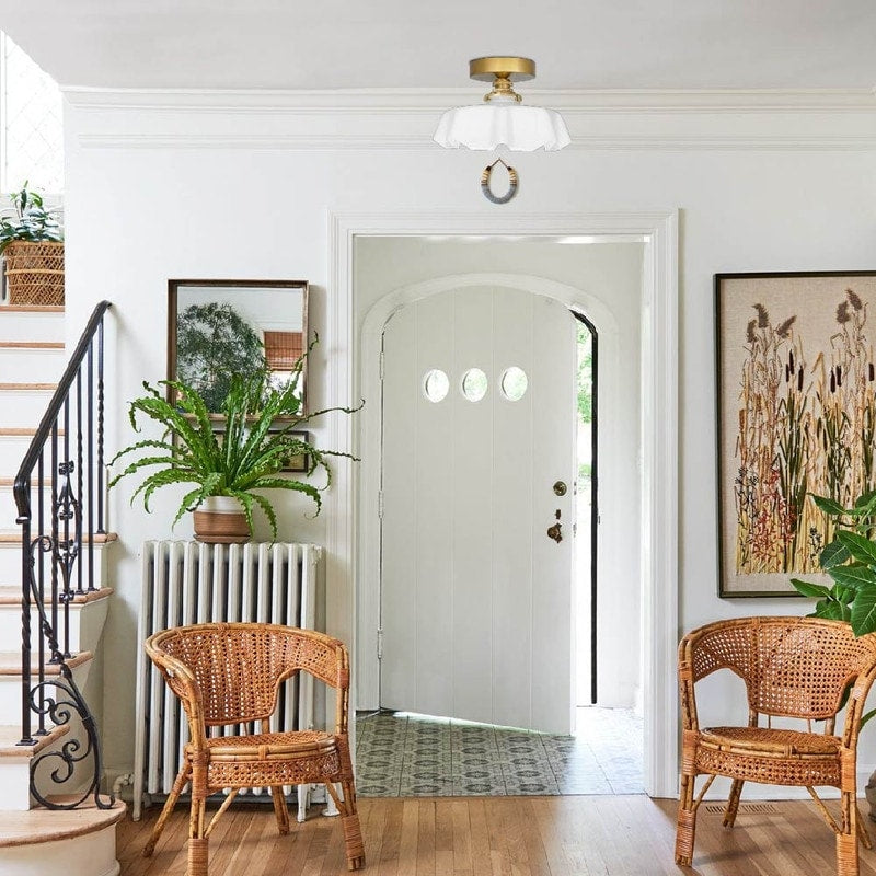 Farmhouse ceiling lighting whitlight fixture glass dinning light