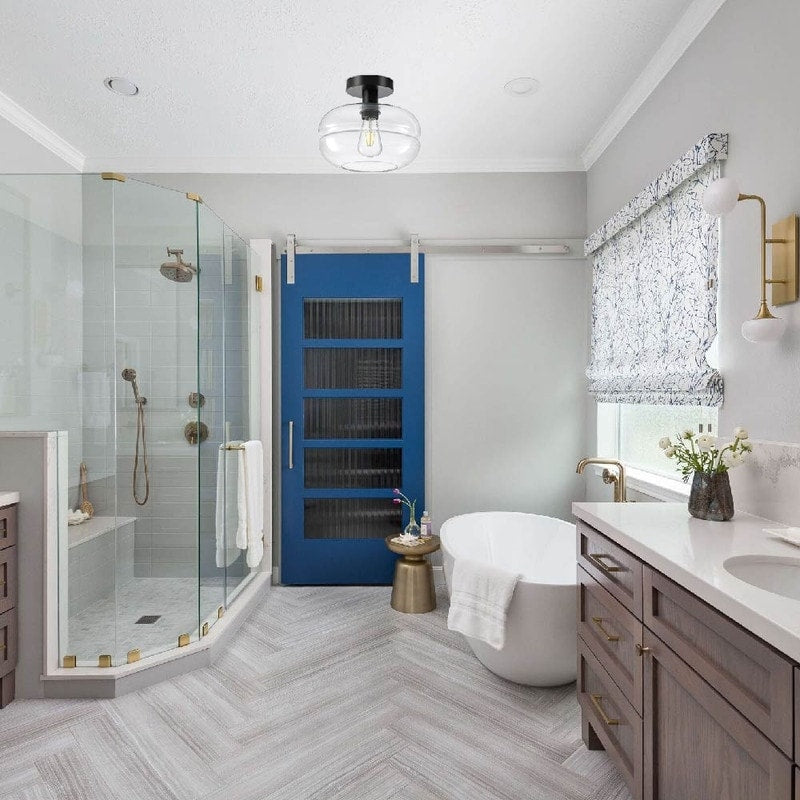 Farmhouse light fixture Black Ceiling Light Aluminum, Glass, Ceramic Fixture light