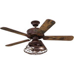 Industrial barnwood ceiling fan with lights LED dimmable kits with cage and remote control