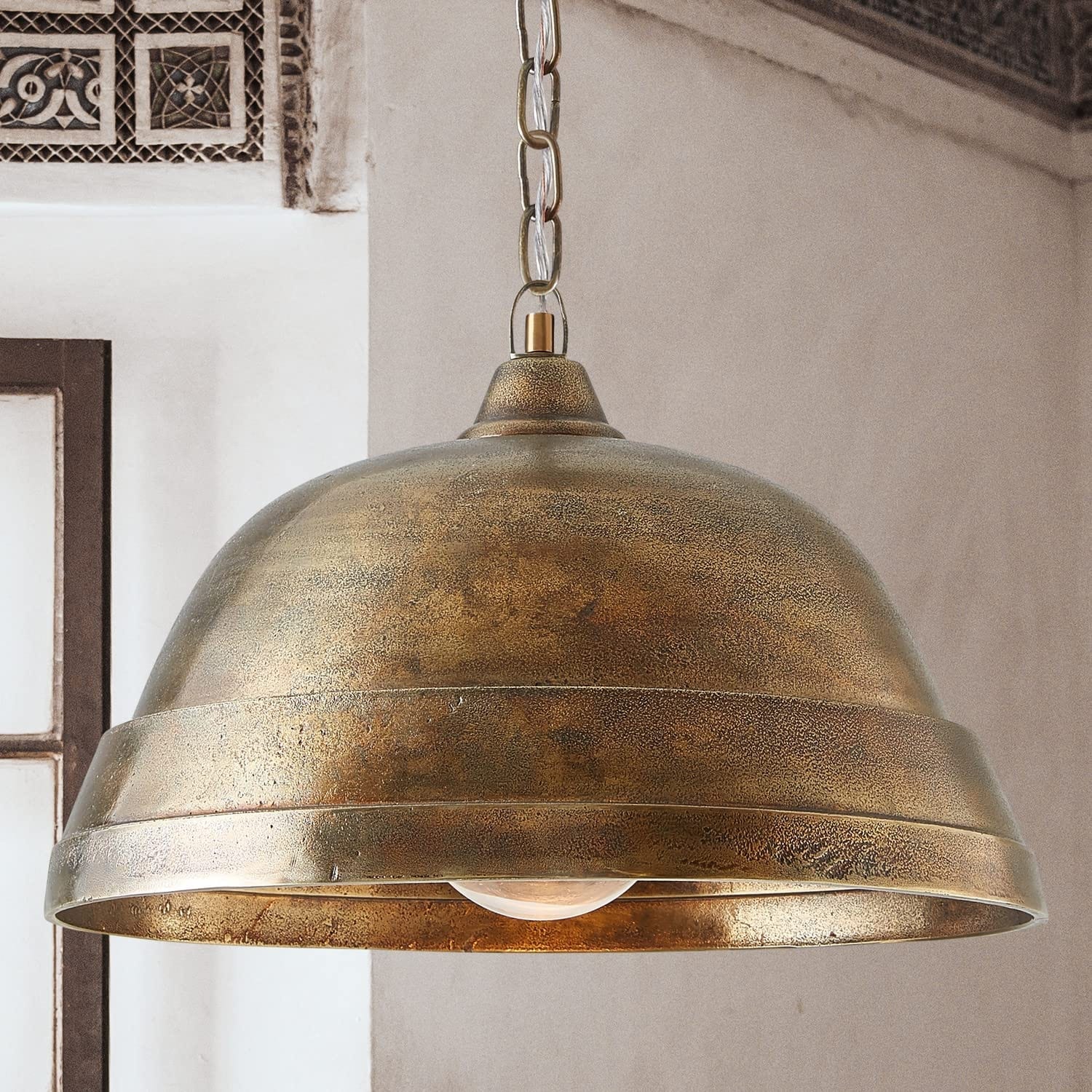 Industrial dome pendant light industrial pendant lighting with oxidized brass finish