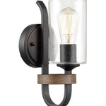 Industrial  farmhouse wall sconces glass wood wall lights