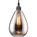 Industrial glass pendant lights modern teardrop chrome mirror effect hanging lighting fixture