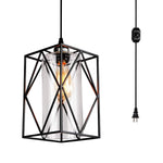 Industrial glass plug in cord on or off dimmer switch swag pendant light