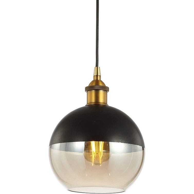 Industrial globe gold pendant light black drop light
