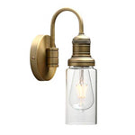 Industrial gooseneck wall light clear glass wann sconce