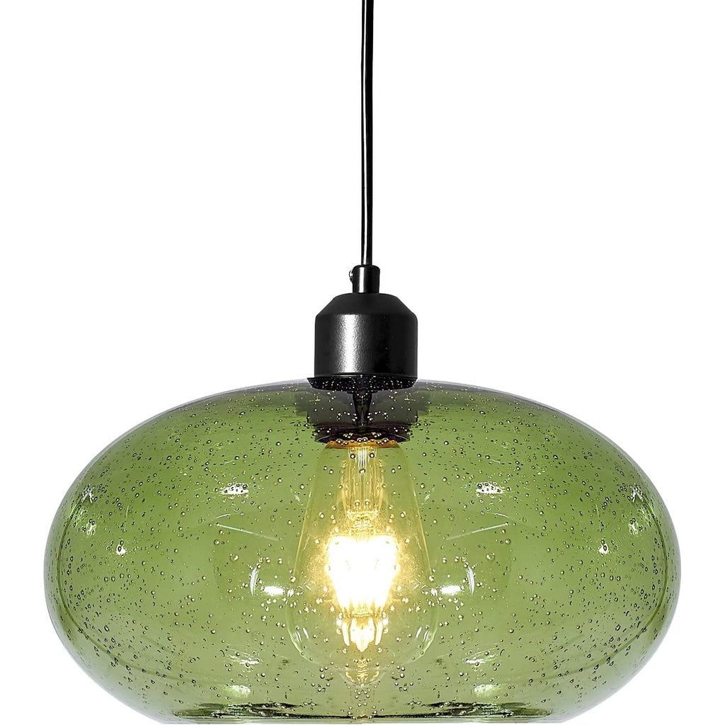 Industrial green glass pendant light kitchen island hanging lighting