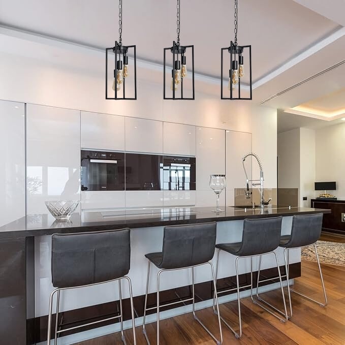 Industrial light fixture black kitchen hanging light metal pendant light