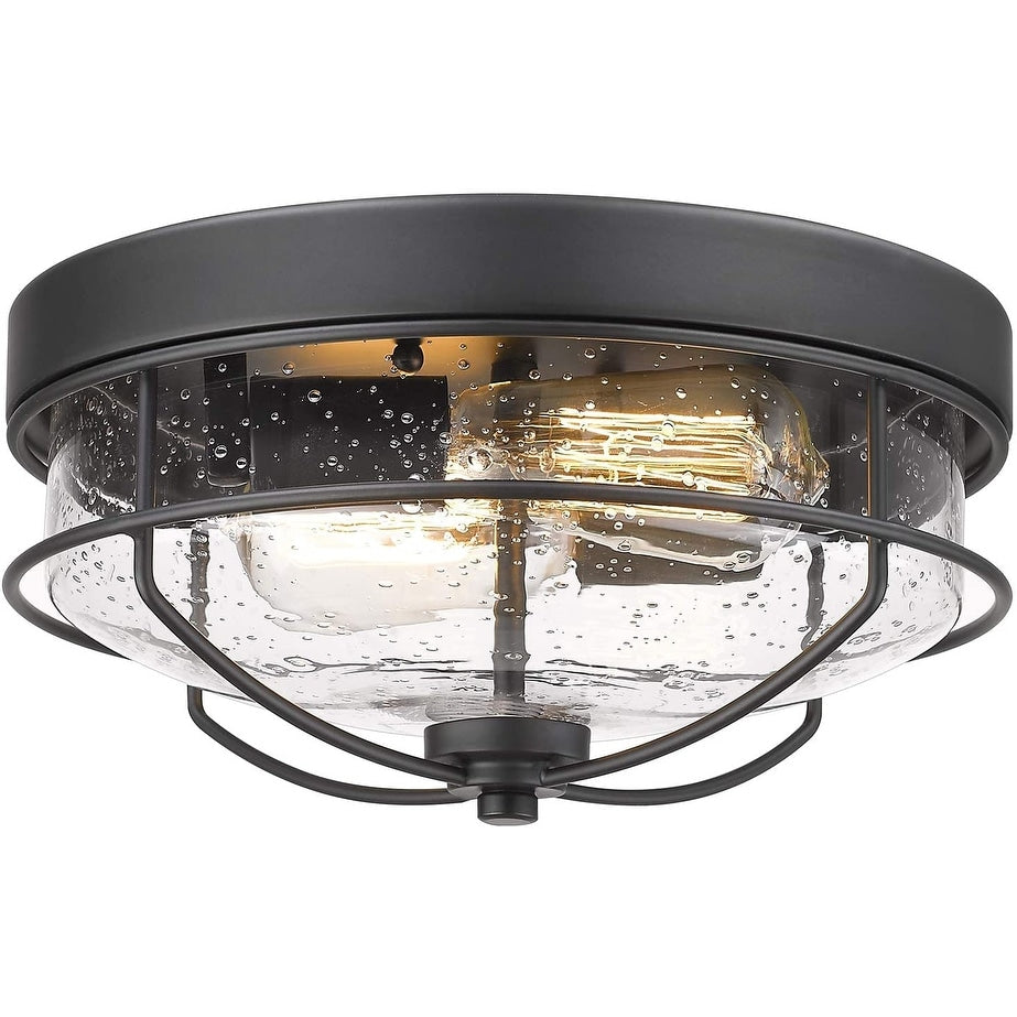 Industrial light fixtures ceiling 2 light glass flush mount