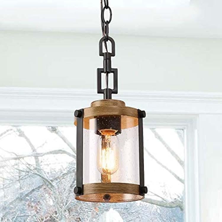 Industrial rustic kitchen pendant lighting glass kitchen island lighting