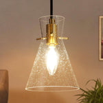 Industrial seeded glass pendant light vintage gold kitchen pendant lamp retro hanging pendant lights