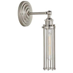Industrial wall sconce with nickel finish