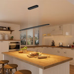 LED pendant light black dining room light wood pool light