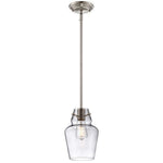 Mini vintage glass pendant light satin nickel hanging pendant lamp
