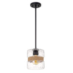 Moder pendant light fixture with hammered glass shade industrial black hanging light