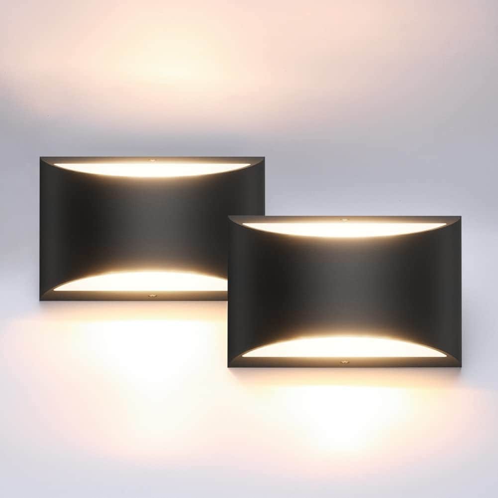 Modern black LED wall sconce indoor wall light fixture 2 pack wall mount lighting