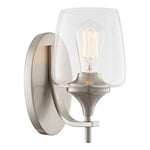 Modern chic nickel wall sconce with wine glass shade