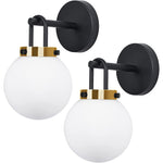 Modern wall sconces set of two black gold wall lighting vanity glass wall sconce light