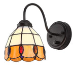 Plug in wall lights orange&white sconce lights glass, metal bedroom lights