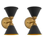 Set of 2 sconce lights black wall lights metal indoor lights
