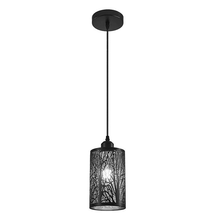 Vintage black pendant light cylinder mini pendant lighting fixture