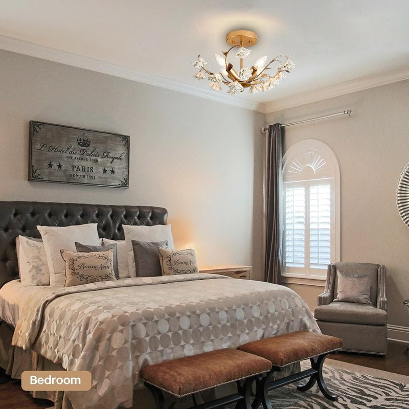 Vintage ceiling lighting gold light fixture ceramic hallway lighting