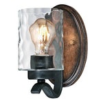 Vintage industral wall light fixture clear harmmered glass wall sconce