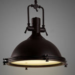 Vintage industrial barn warehouse frosted diffuser pendant light, black dome pendant lamp