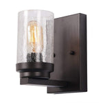 Vintage industrial rustic square bubble glass wall sconce  with  coffee finish
