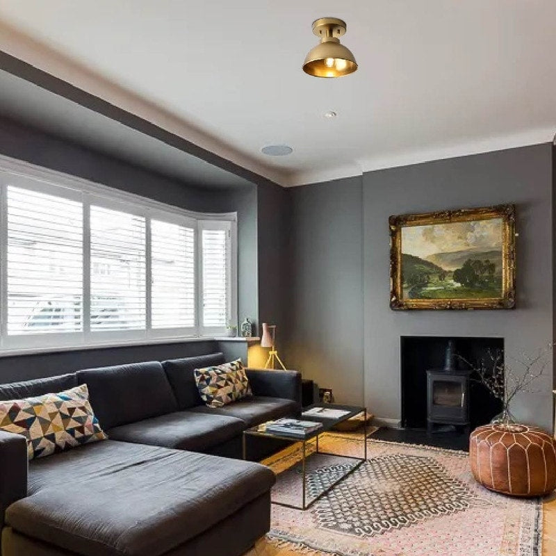 Vintage kitchen lights gold mount flush light metal ceiling lights