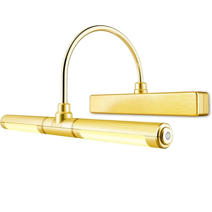 Wireless picture light gold battery light plastic art display light