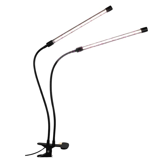 ‎Clip-on countertop led light black grow lights for plants iron, plastic indoor plant light