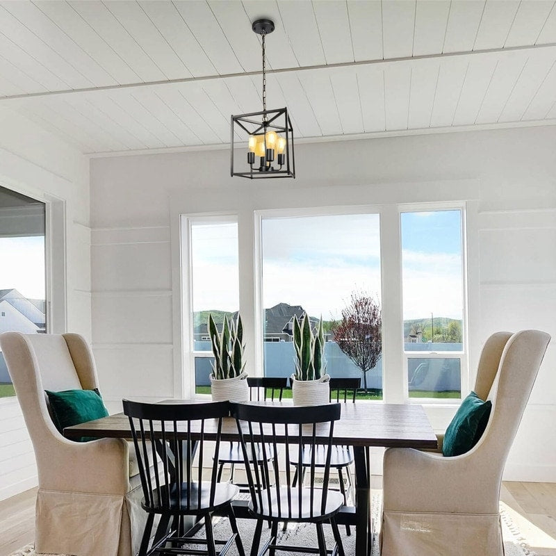 ‎Modern ceiling light black pendant lantern light metal kitchen light