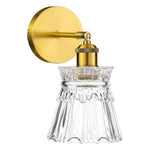 1-bulb vintage vanity light copper and clear fixture light brass and glass bath wall lights
