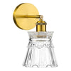 1-bulb vintage vanity light copper and clear fixture light brass and glass bath wall lights