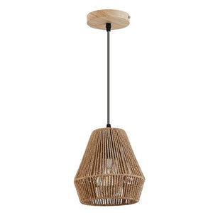 2 Pack kitchen pendant lamps Brown natural lights Wood halogen light