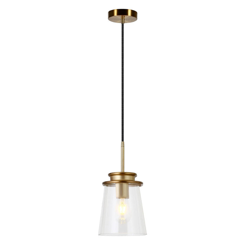 7.12 Inch Shade fixture Brass natural light Metal pendant light