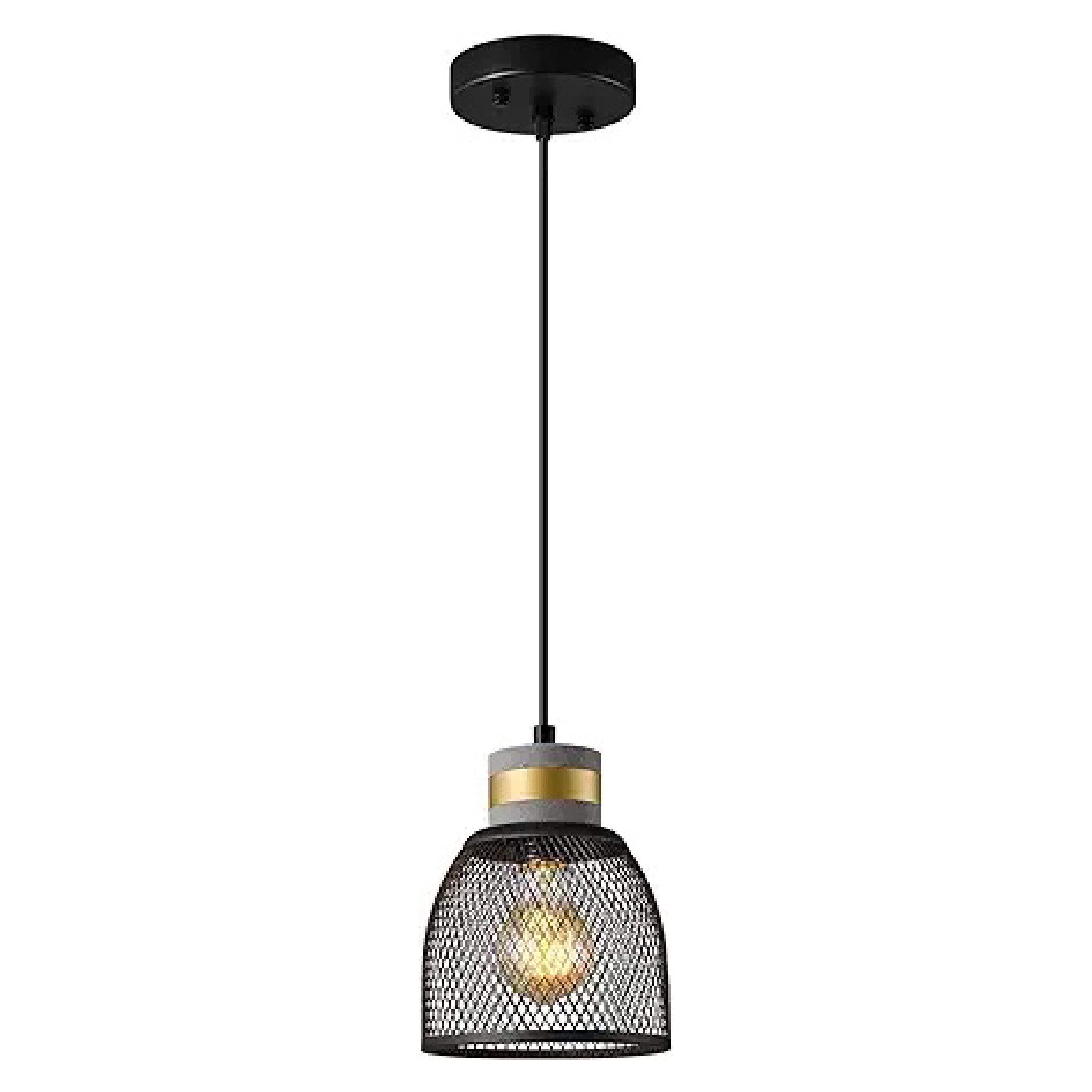 2-Pack bedroom light Black kitchen light Metal pendant light