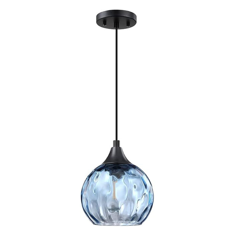 2 Pack light fixture blue glass chandeliers light Metal pendant light