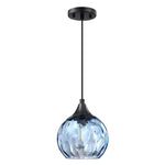 2 Pack light fixture blue glass chandeliers light Metal pendant light
