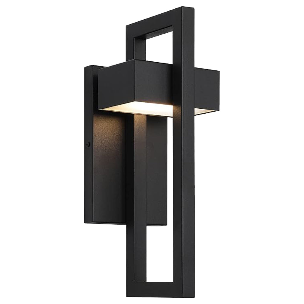 2 Packs modern enterior light black and white sconces lights steel and glass wall lights