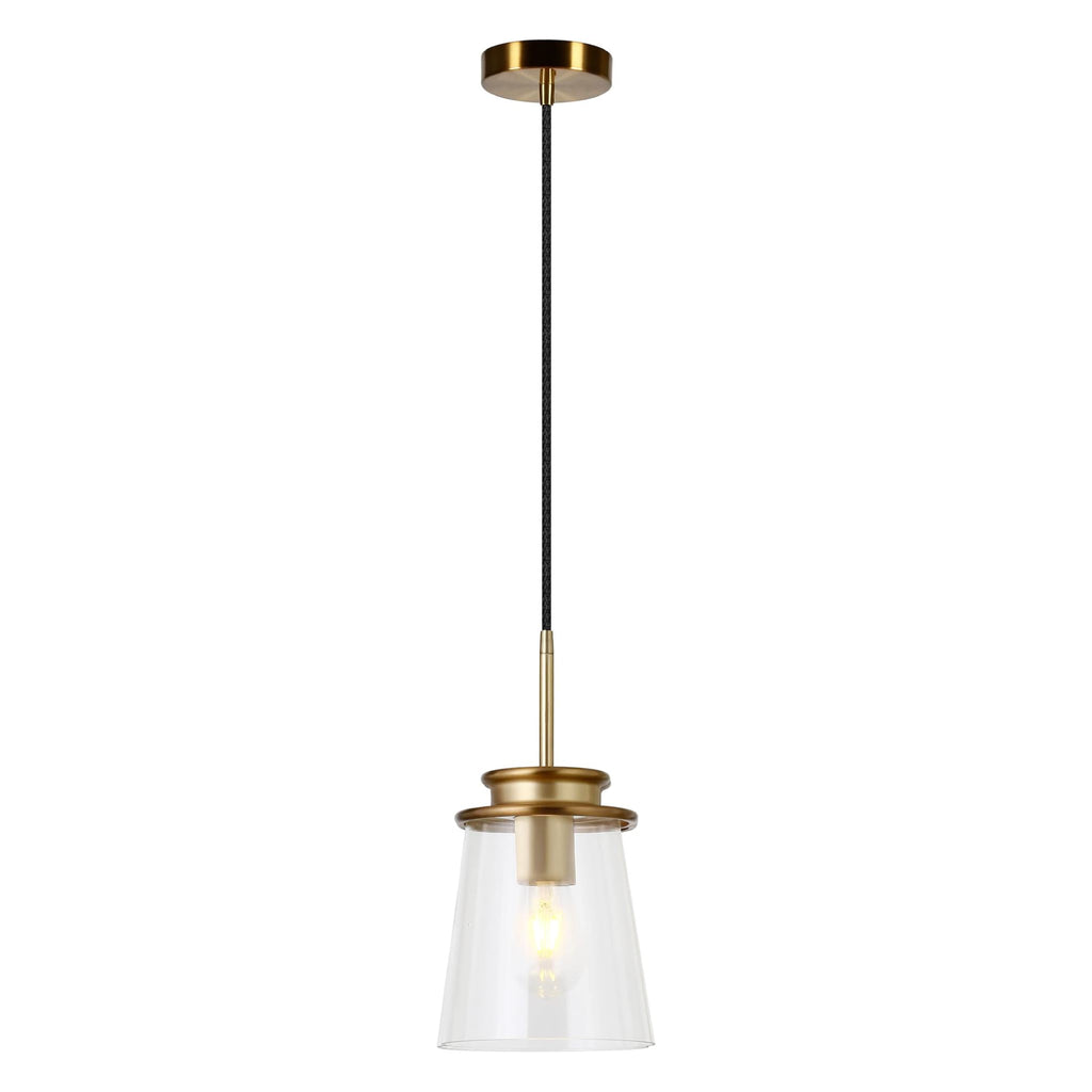 Modern pendant Light Brass fixture Light Glass shade Light