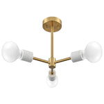 3-Light mid century ceiling lights gold and white ceiling light fixture iron sputnik light