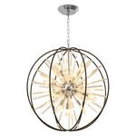 12-Lights globe chandelier fixtures light Black crystal lights island entryway lights